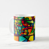 Funky abstrakte Wirble Kunst Kaffeetasse (Vorderseite Links)