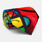 Funky abstrakte Wirble Kunst Krawatte (Gerollt)