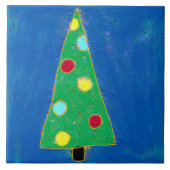 Funky Abstrakter Weihnachtsbaum Fliese (Vorderseite)