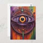 Funky Abstraktes Auge Postkarte (Vorne/Hinten)