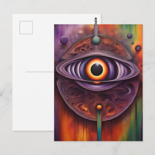 Funky Abstraktes Auge Postkarte (Vorne/Hinten)