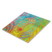 Funky Abstraktes Digitalbild einer Frau Fliese (Seite)