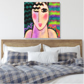 Funky Abstraktes Digitalbild einer Frau Leinwanddruck (Insitu (Schlafzimmer))