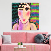 Funky Abstraktes Digitalbild einer Frau Leinwanddruck (Insitu (Wohnzimmer))