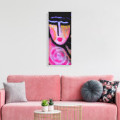 Funky Abstraktes digitales Portrait einer Frau Leinwanddruck (Insitu (Wohnzimmer))