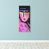 Funky Abstraktes digitales Portrait einer Frau Leinwanddruck (Insitu (Holzboden))