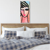 Funky Abstraktes digitales Portrait einer Frau Leinwanddruck (Insitu (Schlafzimmer))