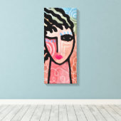 Funky Abstraktes digitales Portrait einer Frau Leinwanddruck (Insitu (Holzboden))