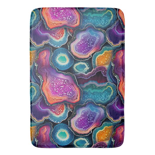 Funky Abstraktes, farbenfrohes Patternbad Badematte (Vorderseite Vertikal)