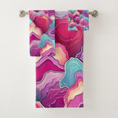 Funky Abstraktes, farbenfrohes Patternbad Badhandtuch Set (Insitu)