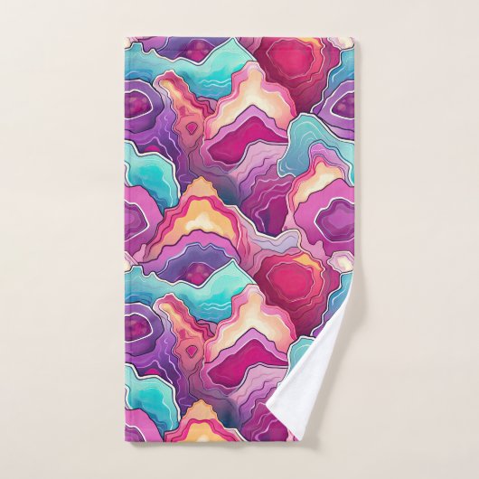 Funky Abstraktes, farbenfrohes Patternbad Badhandtuch Set (Handtuch)