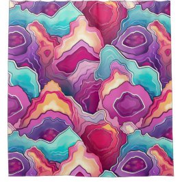 Funky Abstraktes, farbenfrohes Patternbad Duschvorhang