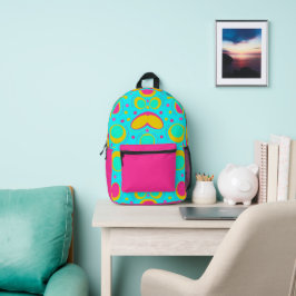 Funky Abstraktes Muster mit Namen Bedruckter Rucksack