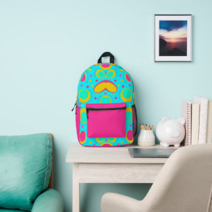 Funky Abstraktes Muster mit Namen Bedruckter Rucksack
