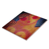 Funky Abstraktes Portrait einer Keramik Fliese (Seite)