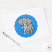 Funky African ELEPHANT - Nature - Blue Sticker (Umschlag)
