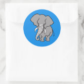 Funky African ELEPHANT - Nature - Blue Sticker (Tasche)