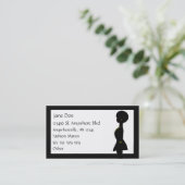 Funky Afro-Frauen-Silhouette-Geschäfts-Karte Visitenkarte (Stehend Vorderseite)