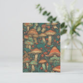 Funky AI generiert Mushroom Pattern Postkarte (Stehend Vorderseite)