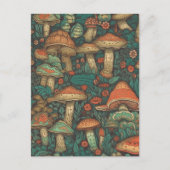 Funky AI generiert Mushroom Pattern Postkarte (Vorderseite)