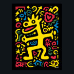 Funky Alien Dragon Yellow - Neon Pop Art Creator Poster<br><div class="desc">Treten Sie ein in einen Neontraum mit diesem funky Alien Dragon in fett gelb. Eine sonderbare kosmische Kreatur,  voller Energie und Haltung,  umgeben von lebhaften Formen und leuchtenden Farben. Ideal,  um in jedem Zimmer Funky-Villen,  Retro-Pop-Charme und spielerischen Alien-Geist zu schaffen.</div>
