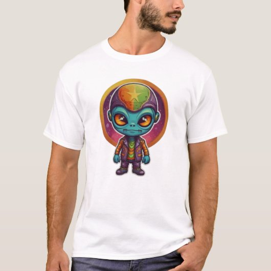 Funky Alien Peace Sign T-Shirt (Vorderseite)