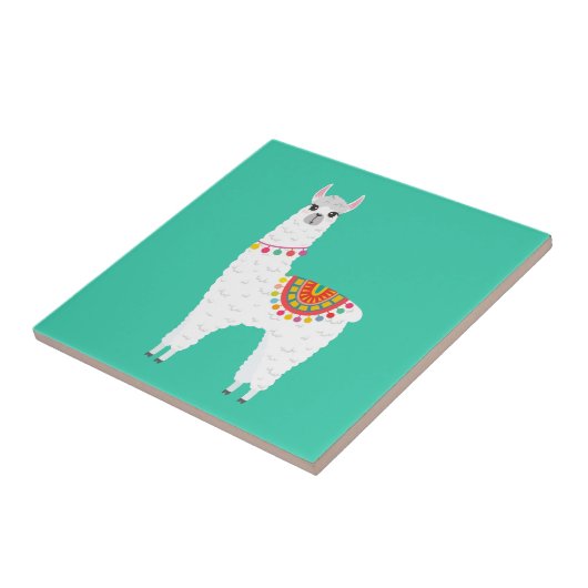 Funky Alpaca Lama Drama süße Tier Fliese (Seite)