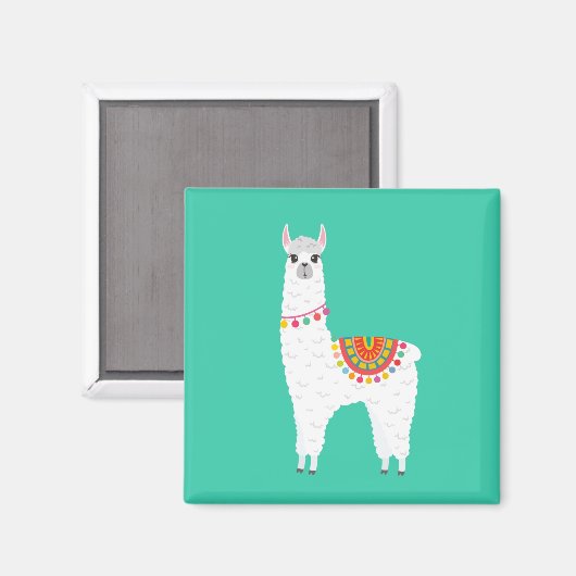 Funky Alpaca Lama Drama süße Tier Magnet (Vorderseite/Rückseite)