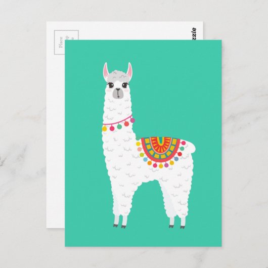 Funky Alpaca Lama Drama süße Tier Postkarte (Vorne/Hinten)