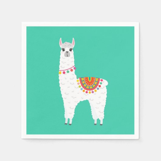 Funky Alpaca Lama Drama süße Tier Serviette (Vorderseite)