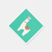 Funky Alpaca Lama Drama süße Tier Serviette (Ecke)