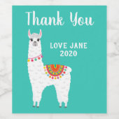 Funky Alpaca Lama Drama süße Tier Weinetikett (Einzelnes Label)