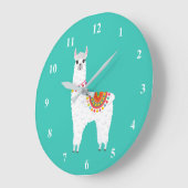 Funky Alpaca llama drama cute animal Große Wanduhr (Winkel)