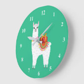 Funky Alpaca niedliches Lama Große Wanduhr (Winkel)