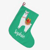 Funky Alpaca niedliches Lama Großer Weihnachtsstrumpf (Vorderansicht (hängend))