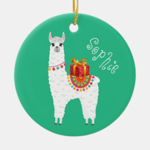 Funky Alpaca niedliches Lama Keramik Ornament