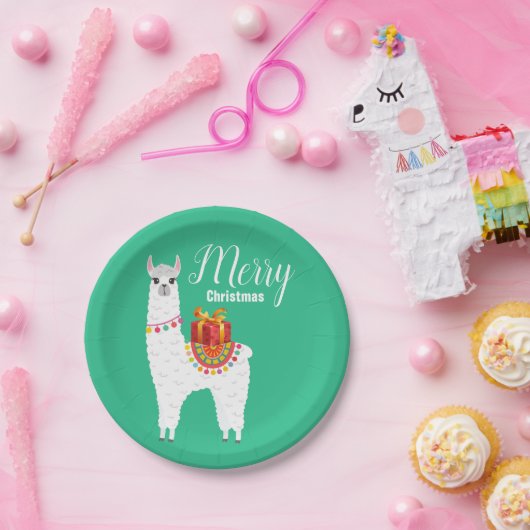 Funky Alpaca niedliches Lama Pappteller (Party)