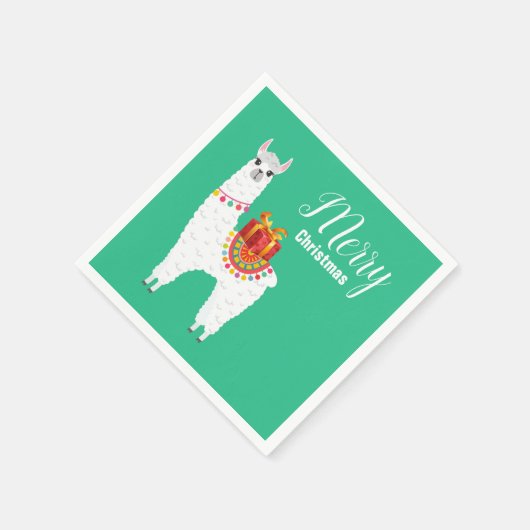 Funky Alpaca niedliches Lama Serviette (Ecke)