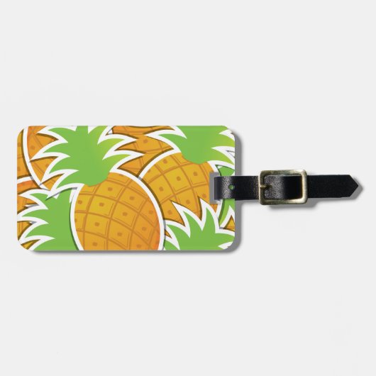 Funky-Ananas Gepäckanhänger (Vorderseite horizontal)