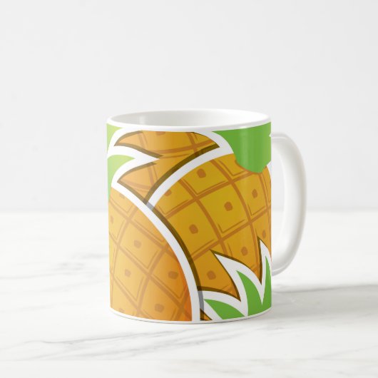 Funky-Ananas Kaffeetasse (VorderseiteRechts)