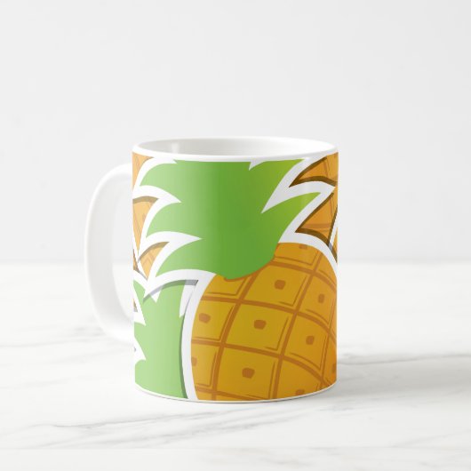 Funky-Ananas Kaffeetasse (Vorderseite Links)
