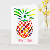 Funky-Ananas-Kunst Karte (Gelbe Blume)