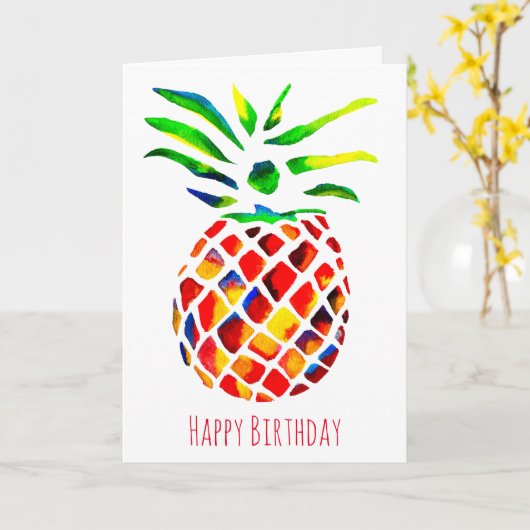 Funky-Ananas-Kunst Karte (Gelbe Blume)