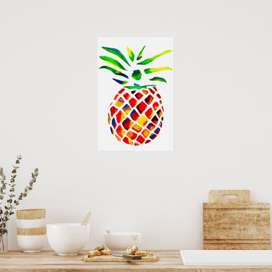 Funky-Ananas-Kunst Poster (Küche)