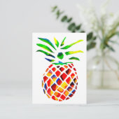Funky-Ananas-Kunst Postkarte (Stehend Vorderseite)