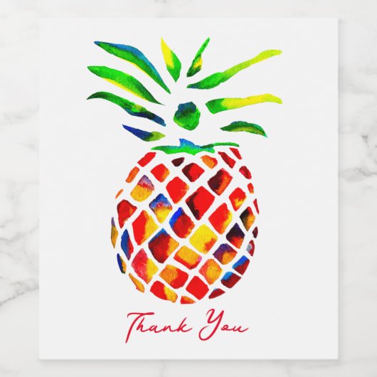 Funky-Ananas-Kunst Weinetikett (Einzelnes Label)