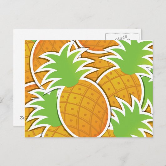 Funky-Ananas Postkarte (Vorne/Hinten)