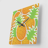 Funky-Ananas Quadratische Wanduhr (Winkel)