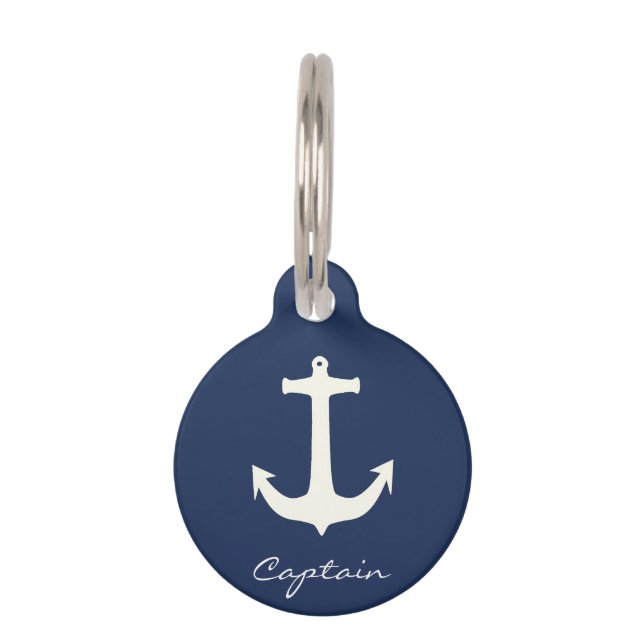 Funky Anchor Captain Sea Ocean Sailing Haustiermarke (Vorderseite)