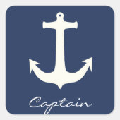 Funky Anchor Captain Sea Ocean Sailing Quadratischer Aufkleber (Vorderseite)